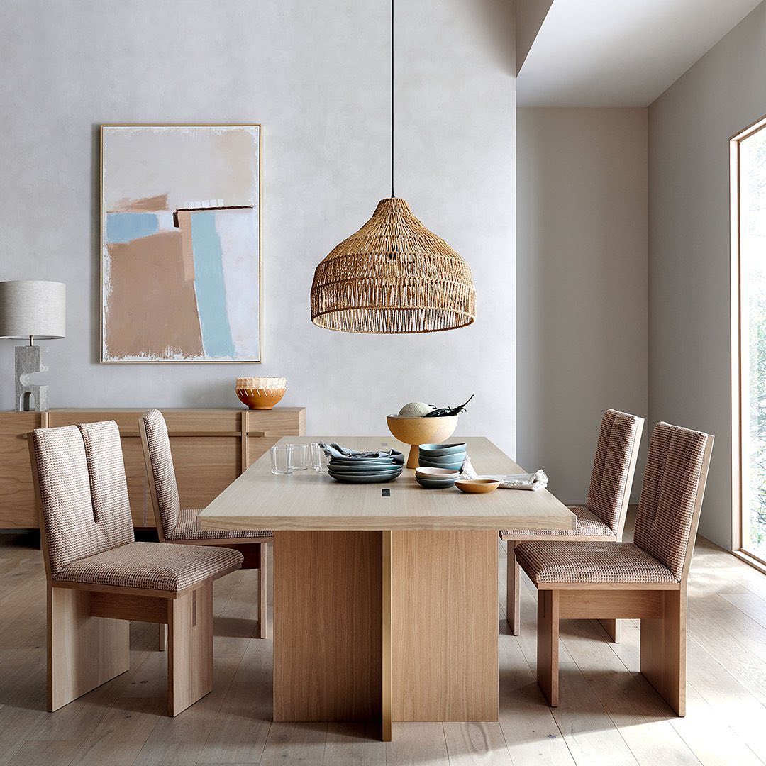 Paradox Natural Oak Dining Table | Crate & Barrel