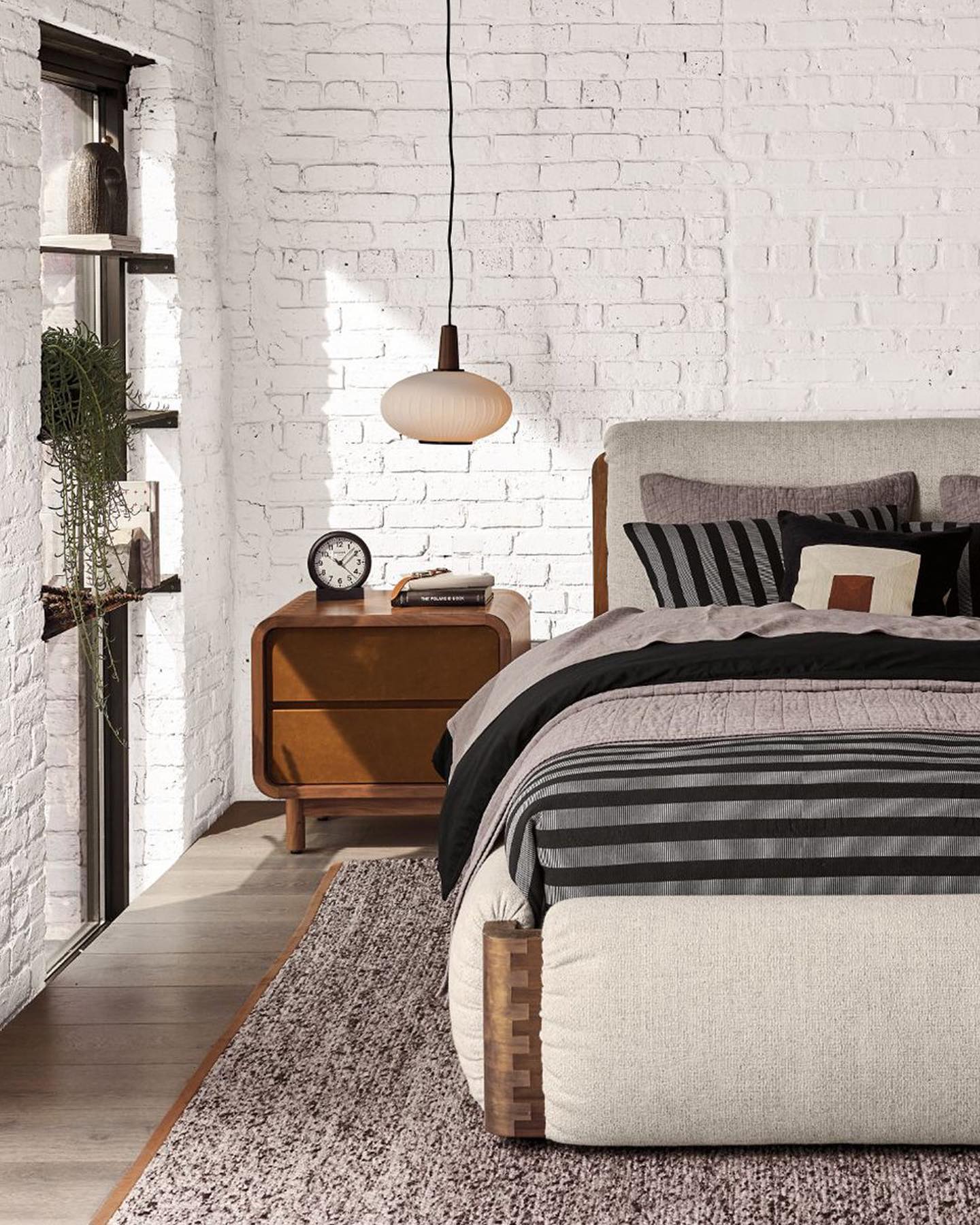 Shinola Runwell Queen Upholstered Bed + Reviews | Crate & Barrel