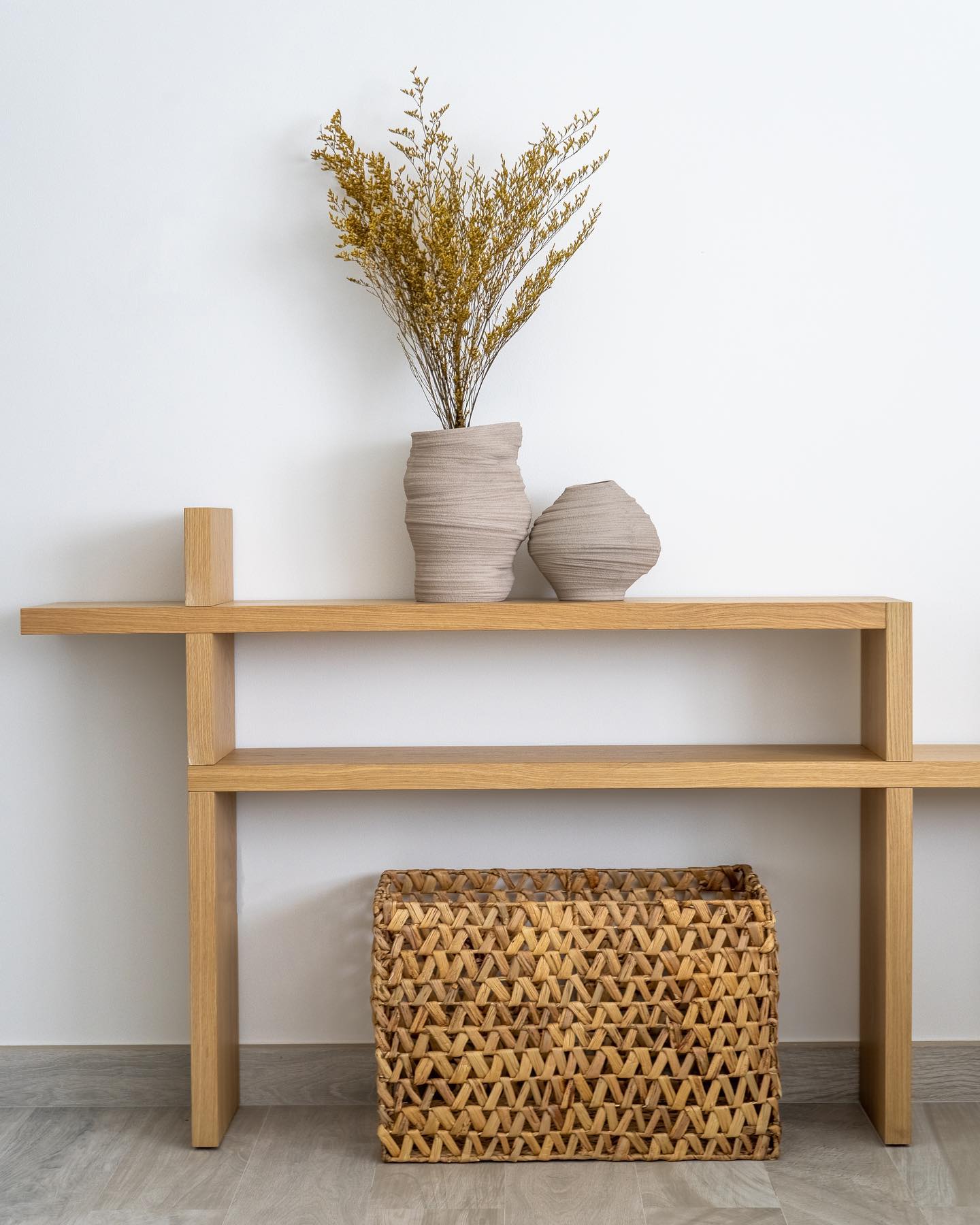 Nash Natural Wood Console Table with Shelf + Reviews | Crate