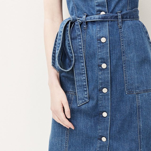 Give your jeans a day off. Shop our must-have denim dress: link in bio. #GapDenim