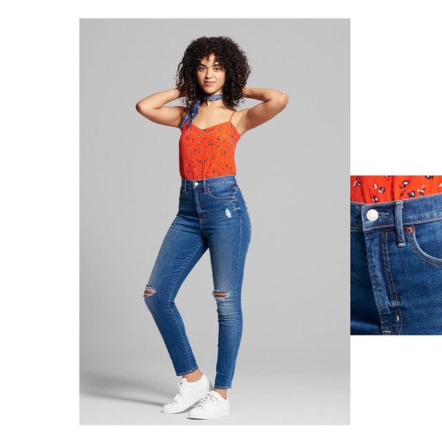 Our #1 bestseller, now in an ultra-high rise to hit all your high notes. Tap to shop the Sky High True Skinny. #GapDenim