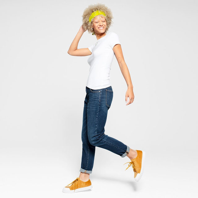 The tried-and-true Girlfriend jean with a perfect white tee = easy, laidback, just like you like it. Tap to shop. #GapDenim