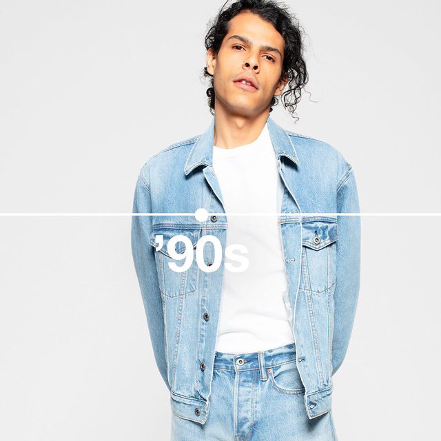 Denim Through the Decades. Celebrating 50 years of denim with limited-edition looks from the archives. Like this ‘90s oversized Icon jacket and Easy fit jean. Shop via the link in bio.