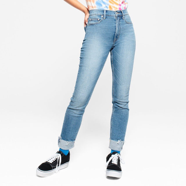 This classic is back in a big way. Updated with a new, modern high rise and a slimmer, straight leg that hits at the ankle (your shoes will thank you). Tap to shop the new High Rise Cigarette jean. #GapDenim