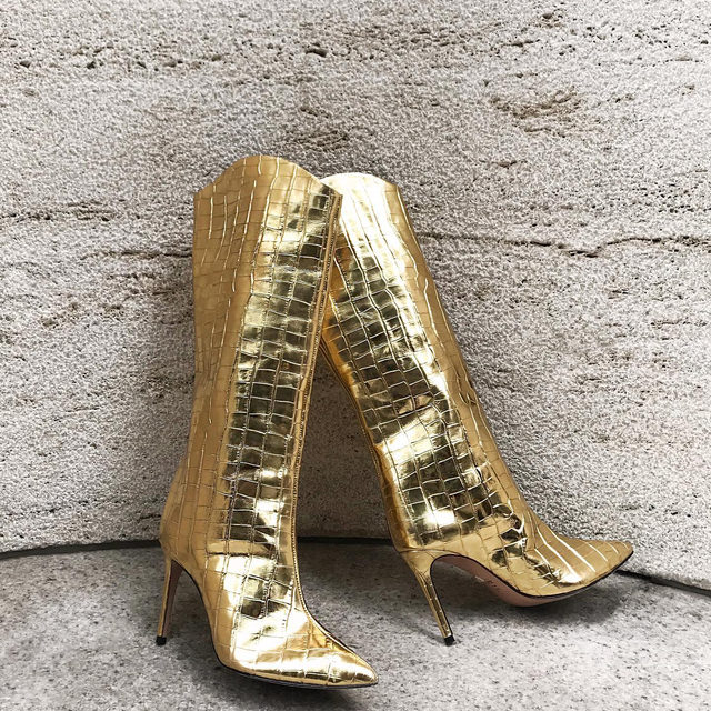 schutz gold boots