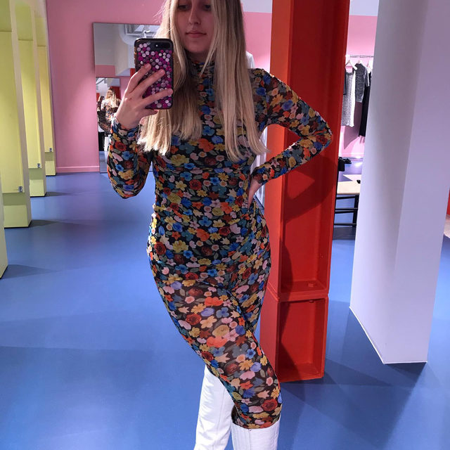 Printed Mesh Rollneck | GANNI NO