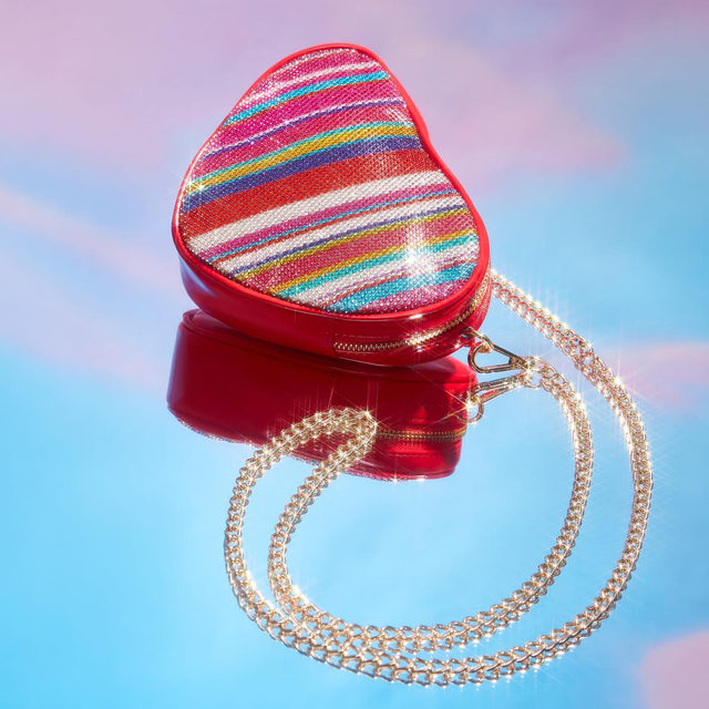 Neuf Betsey Johnson Rouge,Noir Scintillant Cristaux Rouge à Lèvres