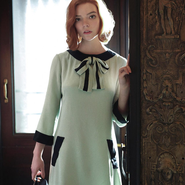 “The first time I saw that dress in the opening of the show, I got chills all over my body. I just thought, It’s the green pills! It’s the color palette!” - @goldenglobes-nominee @anyataylorjoy on her iconic costumes in The Queen’s Gambit. Tap the link in bio for the full interview.