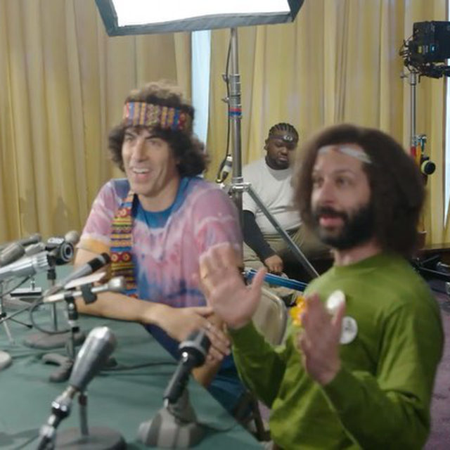 Behind the scenes with the cast and crew of @goldenglobes nominated @trialofchicago7 🎥