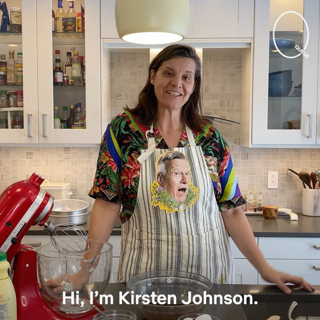 In our first Chez Queue, Director Kirsten Johnson (and her two kids) bake the infamous Joanne Tucker’s Death Wish Cake from her documentary @dickjohnsonisdead. Hit the link in bio for the full recipe🧁