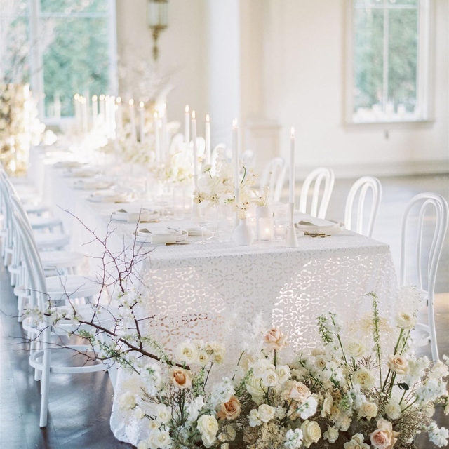 Charlotte White Overlay - Linen Rentals | Wedding Table