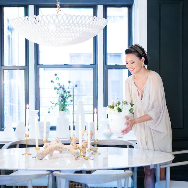 Oly Studio Pipa Frost White Ribbon Bowl Chandelier