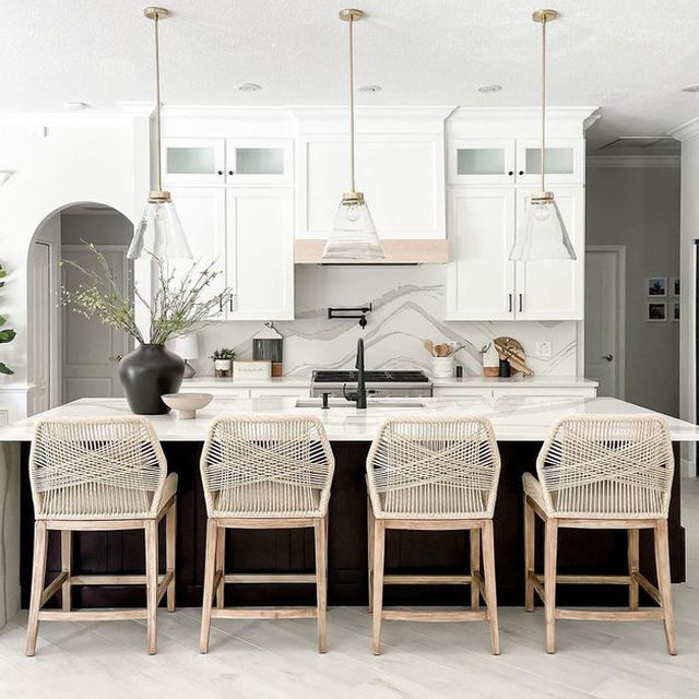 Taupe Loom Rope Counter Stool Loom Bar Stool Taupe White Flat Rope –