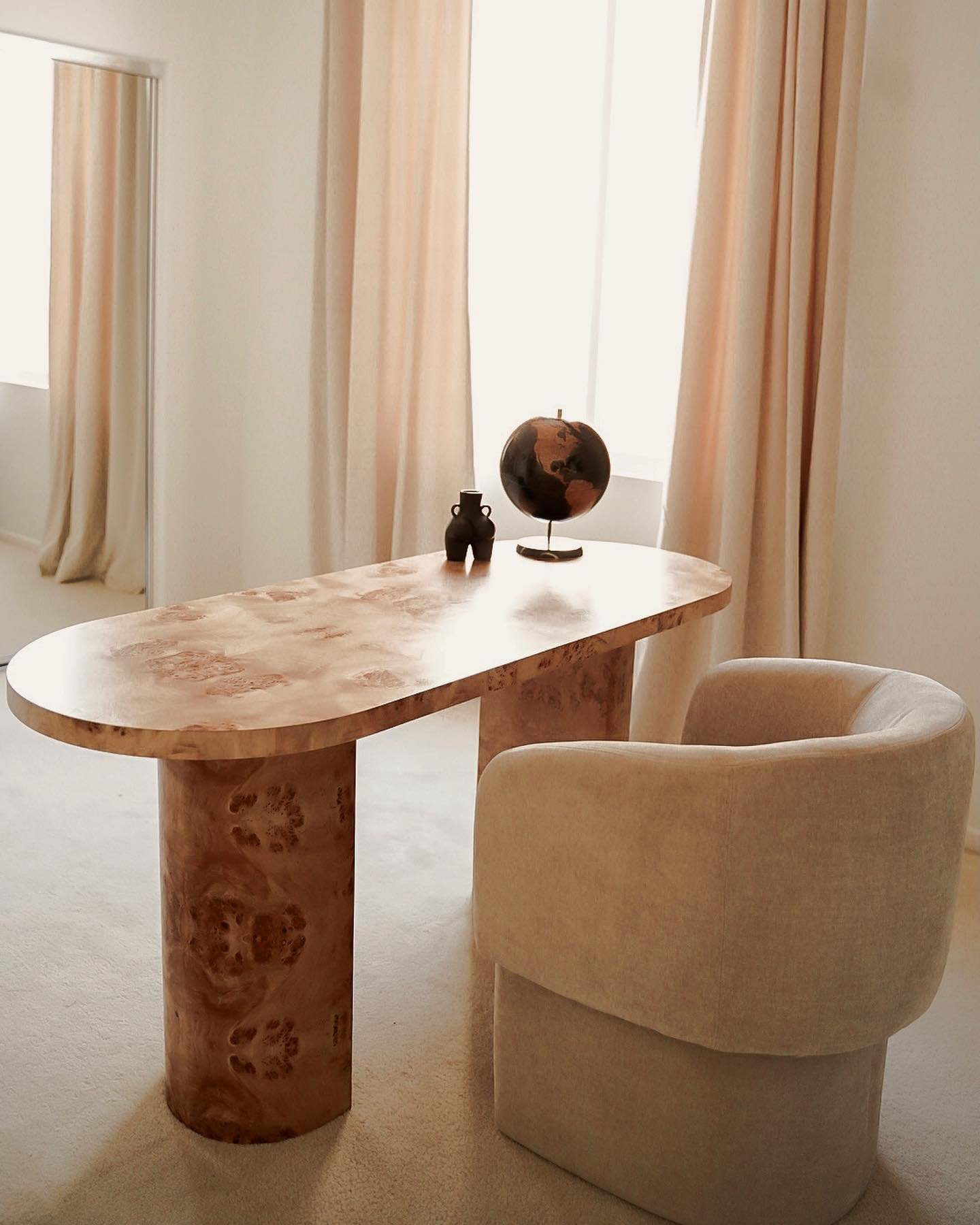 Marisa Modern Burl Wood Desk 60'' + Reviews | CB2