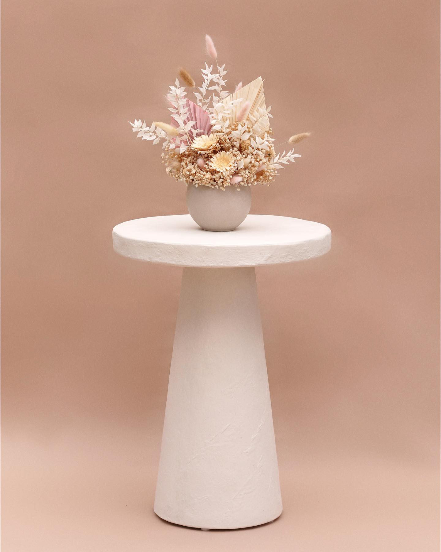 Willy White Plaster Pedestal Side Table + Reviews Crate & Barrel