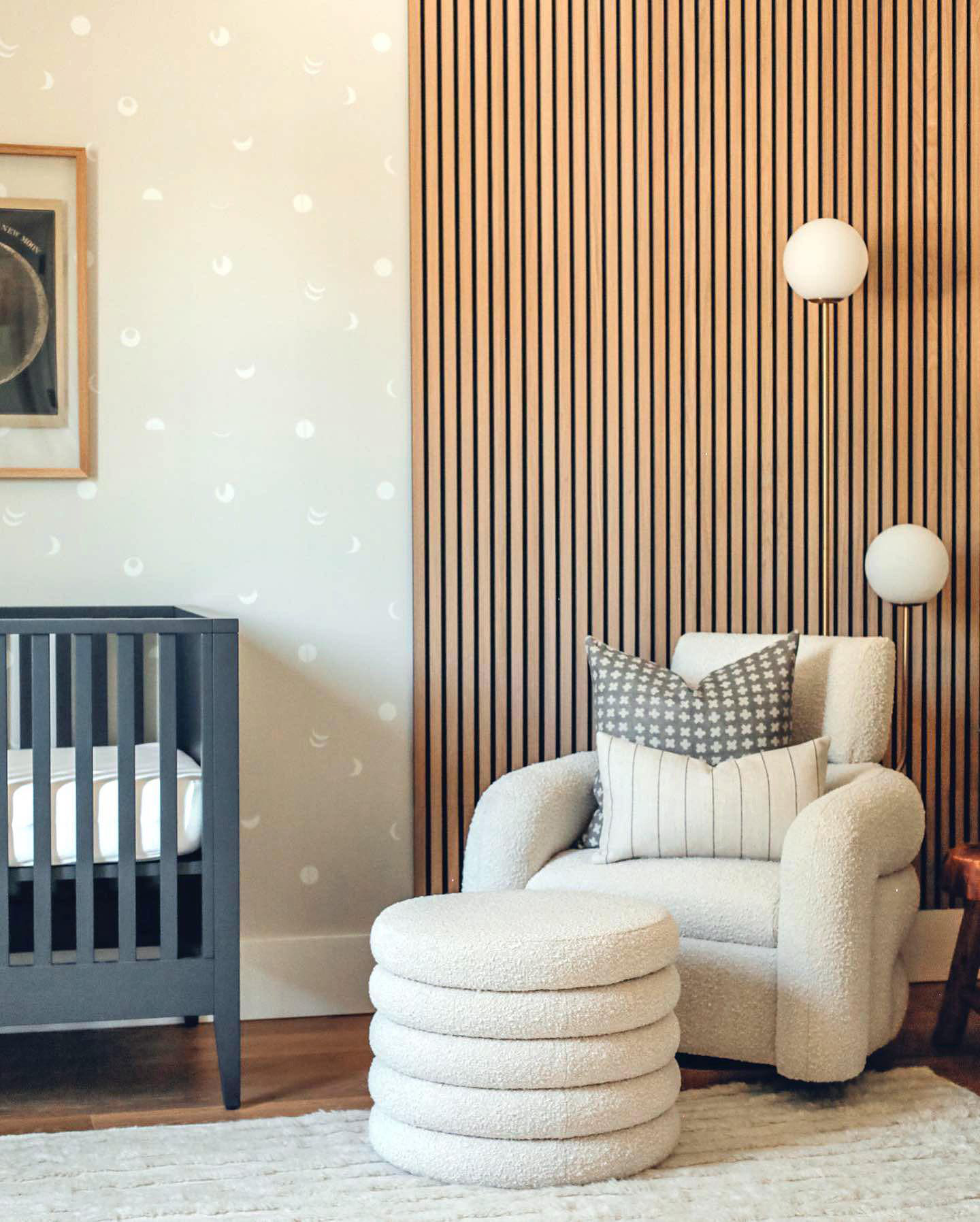 Snoozer Cream Boucle Nursery Swivel Glider and Storage Ottoman by