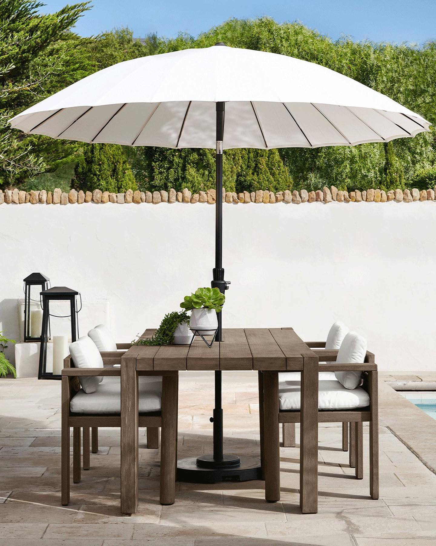 9 Dome White Outdoor Patio Umbrella Reviews Crate Barrel 9 Dome White Outdoor Patio Umbrella Reviews Crate Barrel