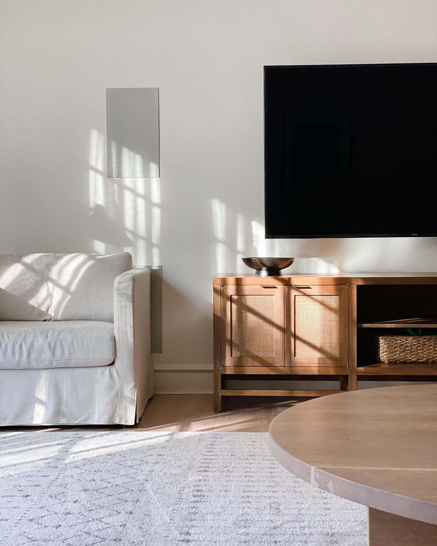 Blake Light Brown with Grey Wash Teak and Rattan 85