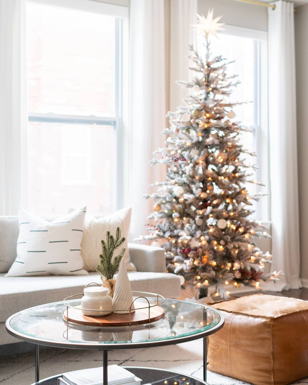 Handmade Buffalo Leather Pouf - 21" Square Footstool/Ottoman (Brown)