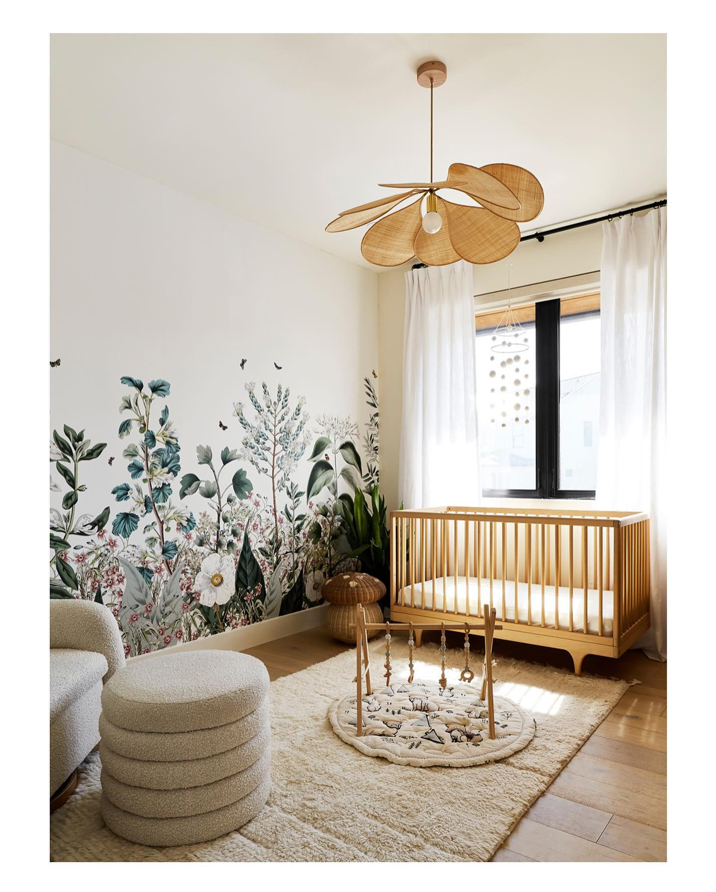 Snoozer Cream Boucle Nursery Swivel Glider Chair by Leanne Ford