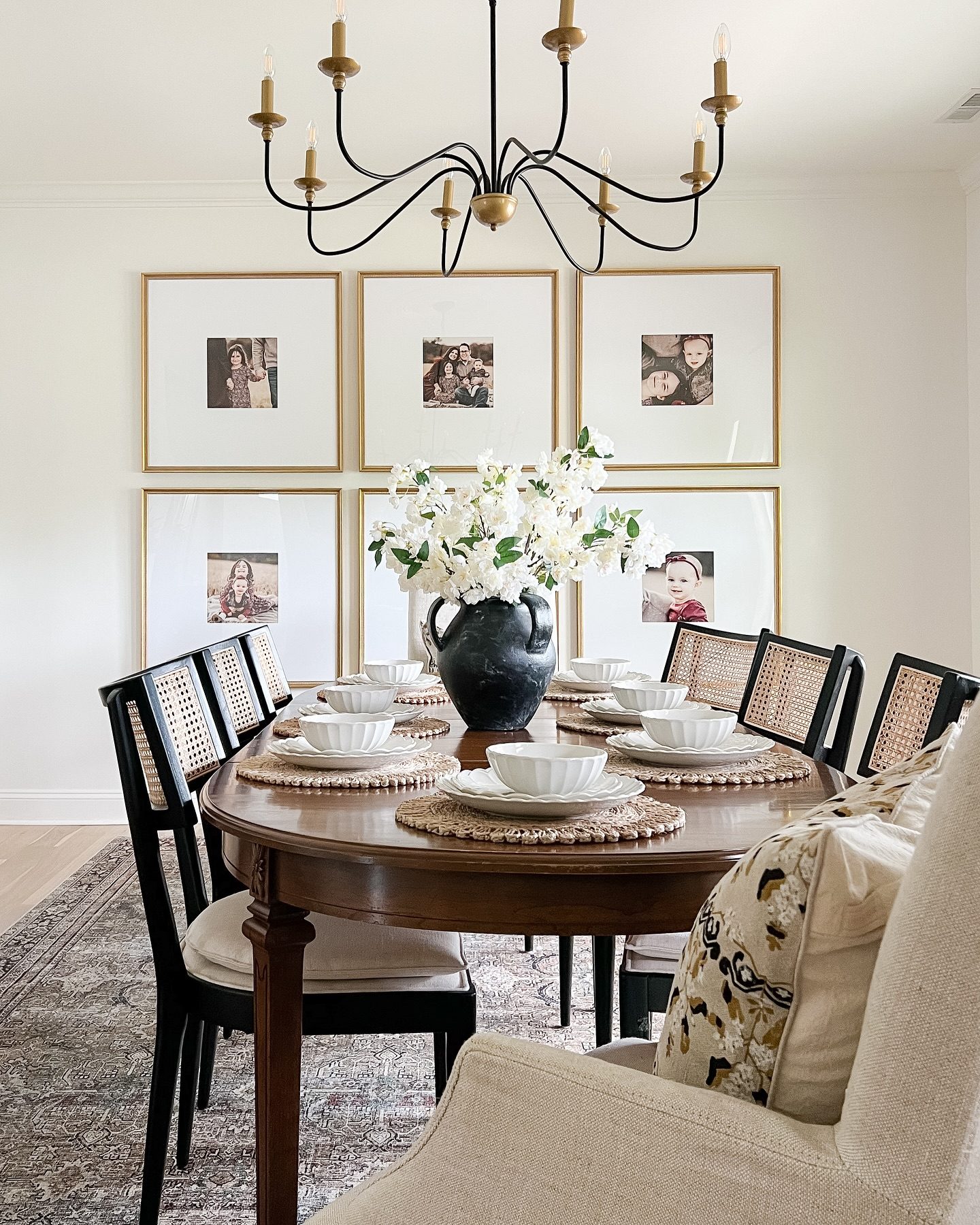 Libby Black and Natural Cane Dining Chair + Reviews Crate & Barrel