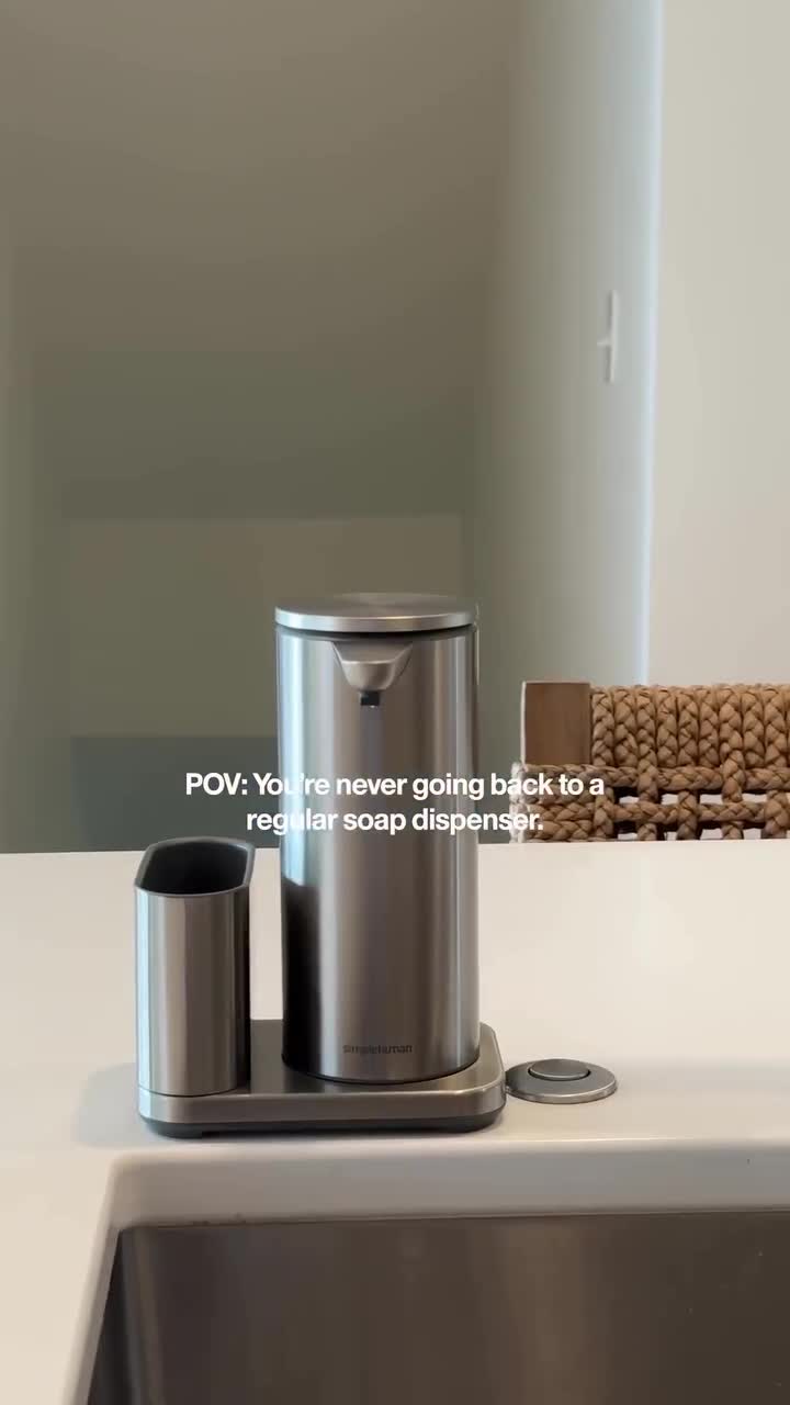 simplehuman 14-Oz. Brushed Stainless Steel Rechargeable Sensor Liquid ...