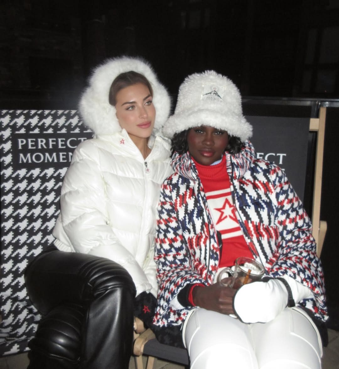 Twisted Houndstooth Polar Flare Down Jacket | Perfect Moment