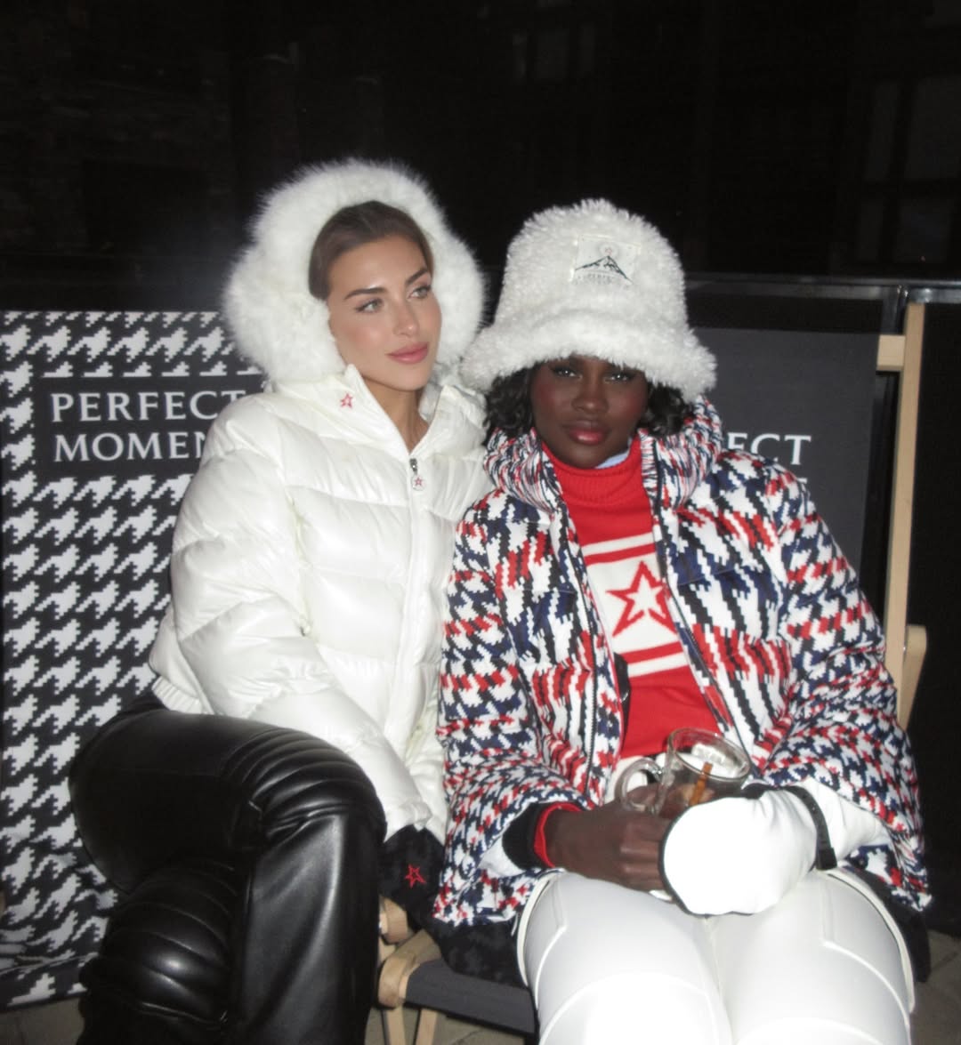 Twisted Houndstooth Polar Flare Down Jacket | Perfect Moment