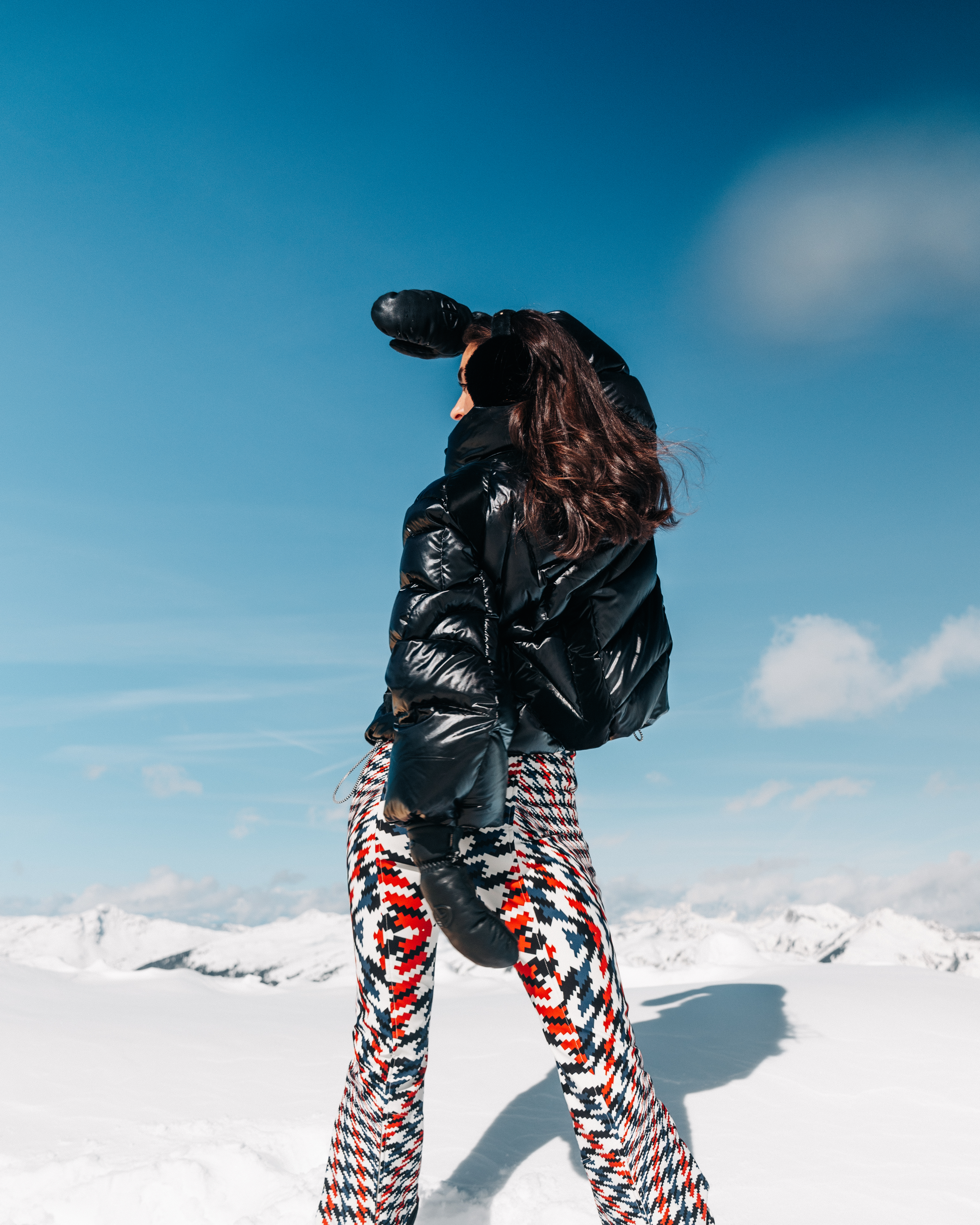 Twisted Houndstooth High-Waist Aurora Flare Ski Pant | Perfect Moment