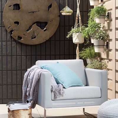 Dune Black Outdoor Lounge Chair with White Cushions - image 12 of 12