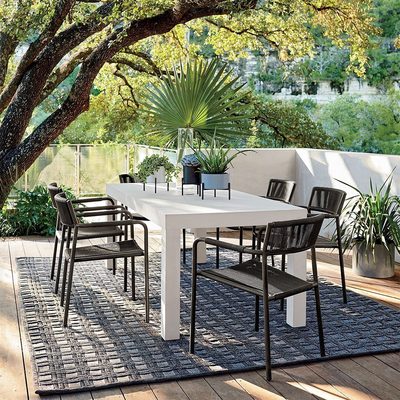 Morocco Graphite Stackable Outdoor Dining Chair with Arms - image 15 of 16
