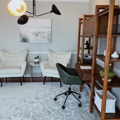 Tate Walnut Bookcase Desk with Outlet with 2 Bookcase File Cabinets. - image 5 of 6