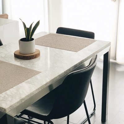 Parsons White Marble Top/ Brass Base 48x28 Dining Table - image 15 of 16