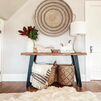 Yukon 57" Rectangular Warm Acacia Live Edge Solid Wood and Metal Console Table - image 17 of 19