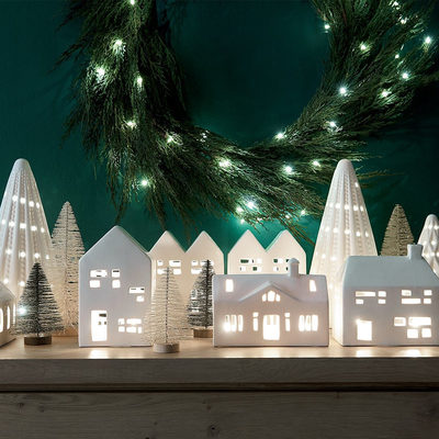 White Ceramic Holiday Storefront - image 8 of 9