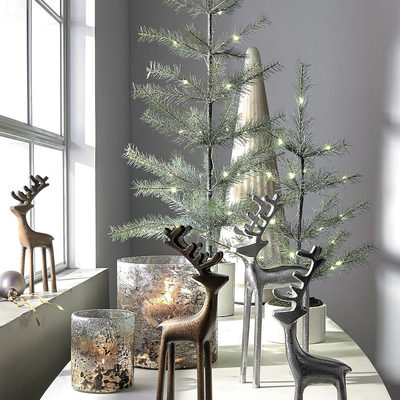 Faux LED Birch Tree Pewter 7' - image 5 of 7