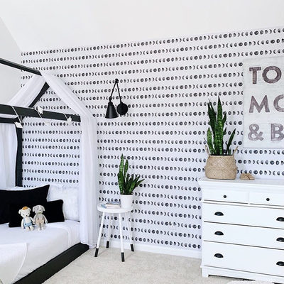 Chasing Paper Black and White New Moon Removable Wallpaper 2'x8' - image 13 of 14