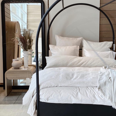 Slub Linen 23"x23" Oregano Green Throw Pillow with Feather Insert by Laura Kim - image 4 of 5