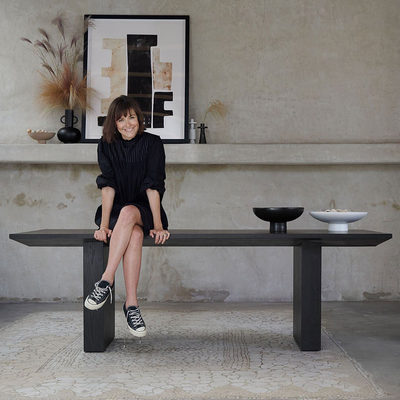 Van Charcoal Brown Wood Dining Table by Leanne Ford - image 15 of 15