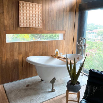 Live Edge Charred Teak Bath Caddy - image 5 of 7