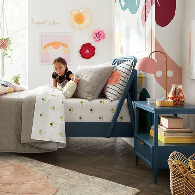 Classic Chambray Ashen Blue Organic Cotton Kids Pillow Sham - image 3 of 5