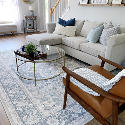 Clairemont Metal and Glass 48" Oval Coffee Table with Shelf - image 15 of 16