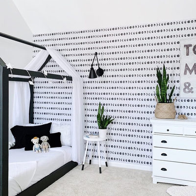 Chasing Paper Black and White New Moon Removable Wallpaper 2'x8' - image 11 of 14