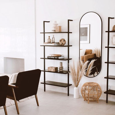 Stairway 72.5" White Metal Wall Mount Bookcase - image 6 of 8