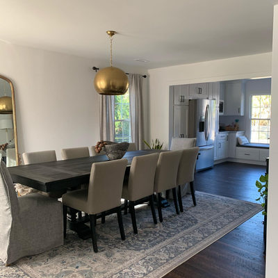 Lowe Pewter Grey Upholstered Dining Chair with Ebony Wood Legs - image 9 of 12