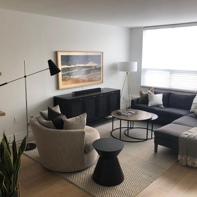 Knurl Iron and Aluminum 34" Round Nesting Coffee Tables Set of Two - image 14 of 15