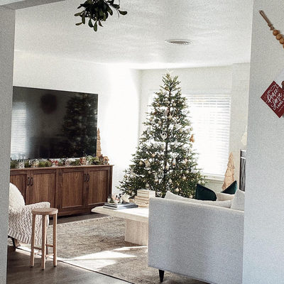 Ainsworth Pickled Oak 85" Storage Media Console with Glass/Wood Doors - image 10 of 11