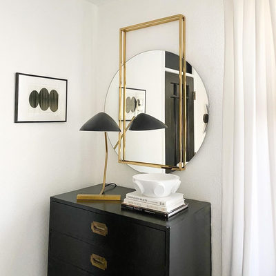 Pendulum Gold Round Wall Mirror 32"x40" - image 7 of 11