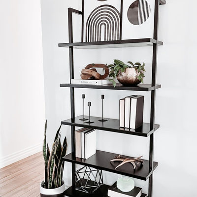 Stairway 72.5" White Metal Wall Mount Bookcase - image 5 of 8