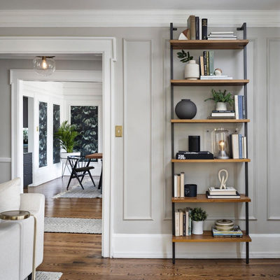 Helix 96" Walnut Wood Wall Mount Bookshelf - image 9 of 12